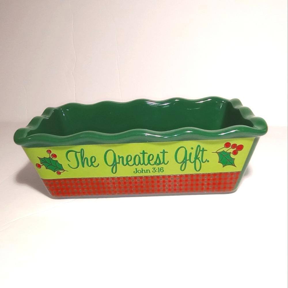 Christmas Live It & Give It "The Greatest Gift" Stoneware Bread Mini Loaf